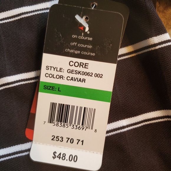 NWT Men's Cool Comfort Striped Golf Polo Large - Picture 8 of 9